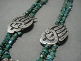 Stunning Vintage Native American Navajo Royston Turquoise Sterling Silver Necklace Old-Nativo Arts