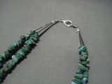Stunning Vintage Native American Navajo Royston Turquoise Sterling Silver Necklace Old-Nativo Arts