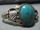 Stunning Vintage Native American Navajo Teardrop Turquoise Sterling Silver Bracelet-Nativo Arts
