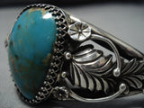 Stunning Vintage Native American Navajo Teardrop Turquoise Sterling Silver Bracelet-Nativo Arts