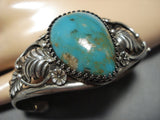 Stunning Vintage Native American Navajo Teardrop Turquoise Sterling Silver Bracelet-Nativo Arts