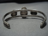 Stunning Vintage Native American Navajo Turquoise Flowers Sterling Silver Bracelet Old-Nativo Arts
