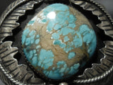 Stunning Vintage Navajo #8 Turquoise Native American Jewelry Silver Bracelet-Nativo Arts