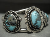 Stunning Vintage Navajo 'Domed Persin Turquoise' Native American Jewelry Silver Bracelet-Nativo Arts