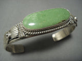 Stunning Vintage Navajo Gaspeite Owl Sterling Native American Jewelry Silver Bracelet-Nativo Arts
