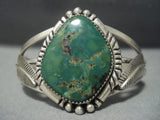 Stunning Vintage Navajo Green Turquoise Sterling Silver Native American Jewelry Bracelet-Nativo Arts