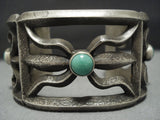 Stunning Vintage Navajo Green Turquoise Sterling Silver Native American Jewelry Bracelet-Nativo Arts
