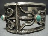 Stunning Vintage Navajo Green Turquoise Sterling Silver Native American Jewelry Bracelet-Nativo Arts