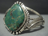 Stunning Vintage Navajo Green Turquoise Sterling Silver Native American Jewelry Bracelet-Nativo Arts