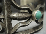 Stunning Vintage Navajo Green Turquoise Sterling Silver Native American Jewelry Bracelet-Nativo Arts