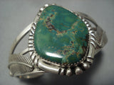 Stunning Vintage Navajo Green Turquoise Sterling Silver Native American Jewelry Bracelet-Nativo Arts