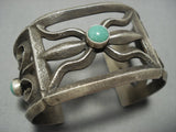 Stunning Vintage Navajo Green Turquoise Sterling Silver Native American Jewelry Bracelet-Nativo Arts