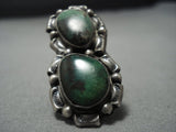 Stunning Vintage Navajo Green Turquoise Sterling Silver Native American Jewelry Ring-Nativo Arts