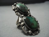 Stunning Vintage Navajo Green Turquoise Sterling Silver Native American Jewelry Ring-Nativo Arts