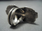 Stunning Vintage Navajo Green Turquoise Sterling Silver Native American Jewelry Ring-Nativo Arts