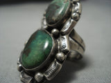 Stunning Vintage Navajo Green Turquoise Sterling Silver Native American Jewelry Ring-Nativo Arts