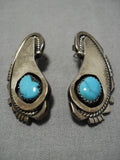 Stunning Vintage Navajo Harold Yazzie Sterling Silver Native American Earrings-Nativo Arts