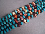 Stunning Vintage Navajo Native American Jewelry jewelry 'Graduating Turquoise Discs' Shell Necklace-Nativo Arts