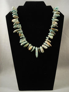 Stunning Vintage Navajo Native American Jewelry jewelry Royston turquoise Slab Necklace-Nativo Arts