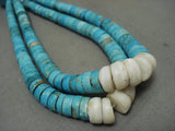 Stunning Vintage Navajo Native American Jewelry jewelry/ Santo Domingo #8 Turquoise Heishi Necklace Old-Nativo Arts