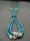 Stunning Vintage Navajo Native American Jewelry jewelry/ Santo Domingo #8 Turquoise Heishi Necklace Old-Nativo Arts