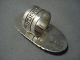 Stunning Vintage Navajo Native American Jewelry jewelry Turquoise Lapis Sterling Silver Ring Old-Nativo Arts