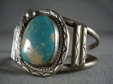 Stunning Vintage Navajo Number 8 Turquoise Native American Jewelry Silver Bracelet Old-Nativo Arts