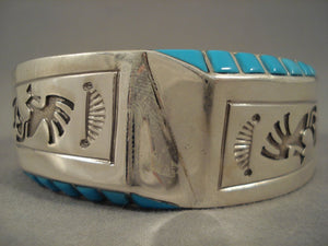 Stunning Vintage Navajo Old Sleeping Beauty Turquoise Sterling Native American Jewelry Silver Bracelet-Nativo Arts