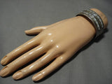 Stunning Vintage Navajo Pearl Zuni Sterling Silver Native American Bracelet Old-Nativo Arts