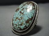 Stunning Vintage Navajo Rare #8 Turquoise Ring Native American Jewelry Jewelry-Nativo Arts
