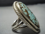 Stunning Vintage Navajo Rare #8 Turquoise Ring Native American Jewelry Jewelry-Nativo Arts