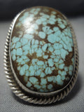 Stunning Vintage Navajo Rare #8 Turquoise Ring Native American Jewelry Jewelry-Nativo Arts