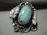 Stunning Vintage Navajo Royston Turquoise Native American Jewelry Silver Squash Ring-Nativo Arts