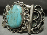 Stunning Vintage Navajo Royston Turquoise Native American Jewelry Silver Wave Bracelet Old-Nativo Arts