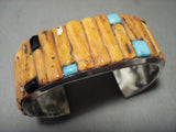 Stunning Vintage Navajo Shell Turquoise Native American Jewelry Silver Bracelet Old-Nativo Arts