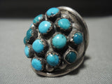 Stunning Vintage Navajo Snake Eyes Turquoise' Native American Jewelry Silver Ring Old Jewelry-Nativo Arts