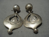 Stunning Vintage Navajo Sterling Silver Native American Earrings Old-Nativo Arts