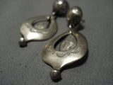 Stunning Vintage Navajo Sterling Silver Native American Earrings Old-Nativo Arts