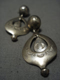 Stunning Vintage Navajo Sterling Silver Native American Earrings Old-Nativo Arts