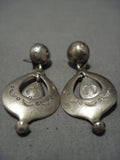 Stunning Vintage Navajo Sterling Silver Native American Earrings Old-Nativo Arts