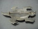 Stunning Vintage Navajo Toad Sterling Native American Jewelry Silver Pin Pendant Old Pawn-Nativo Arts
