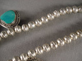 Stunning Vintage Navajo Turquoise Native American Jewelry Silver Necklace Old-Nativo Arts