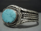 Stunning Vintage Navajo Turquoise Sterling Native American Jewelry Silver Bracelet Old Pawn Cuff-Nativo Arts