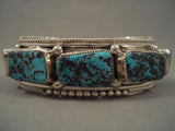 Stunning Vintage Navajo Turquoise Sterling Native American Jewelry Silver Hand Carved Bracelet-Nativo Arts