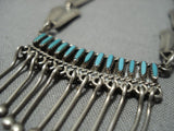 Stunning Vintage Navajo Turquoise Sterling Silver Native American Jewelry Necklace-Nativo Arts