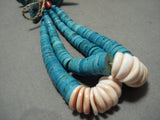 Stunning Vintage Santo Domingo/ Navajo Native American Jewelry jewelry Turquoise Hiehsi Necklace Jacla-Nativo Arts