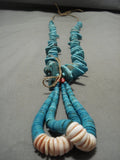 Stunning Vintage Santo Domingo/ Navajo Native American Jewelry jewelry Turquoise Hiehsi Necklace Jacla-Nativo Arts
