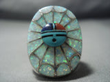 Stunning Vintage Zuni Turquoise Sterling Native American Jewelry Silver Ring Old-Nativo Arts