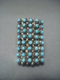 Stunning Vintage Zuni Turquoise Sterling Silver Ring- Huge!!-Nativo Arts