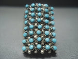 Stunning Vintage Zuni Turquoise Sterling Silver Ring- Huge!!-Nativo Arts